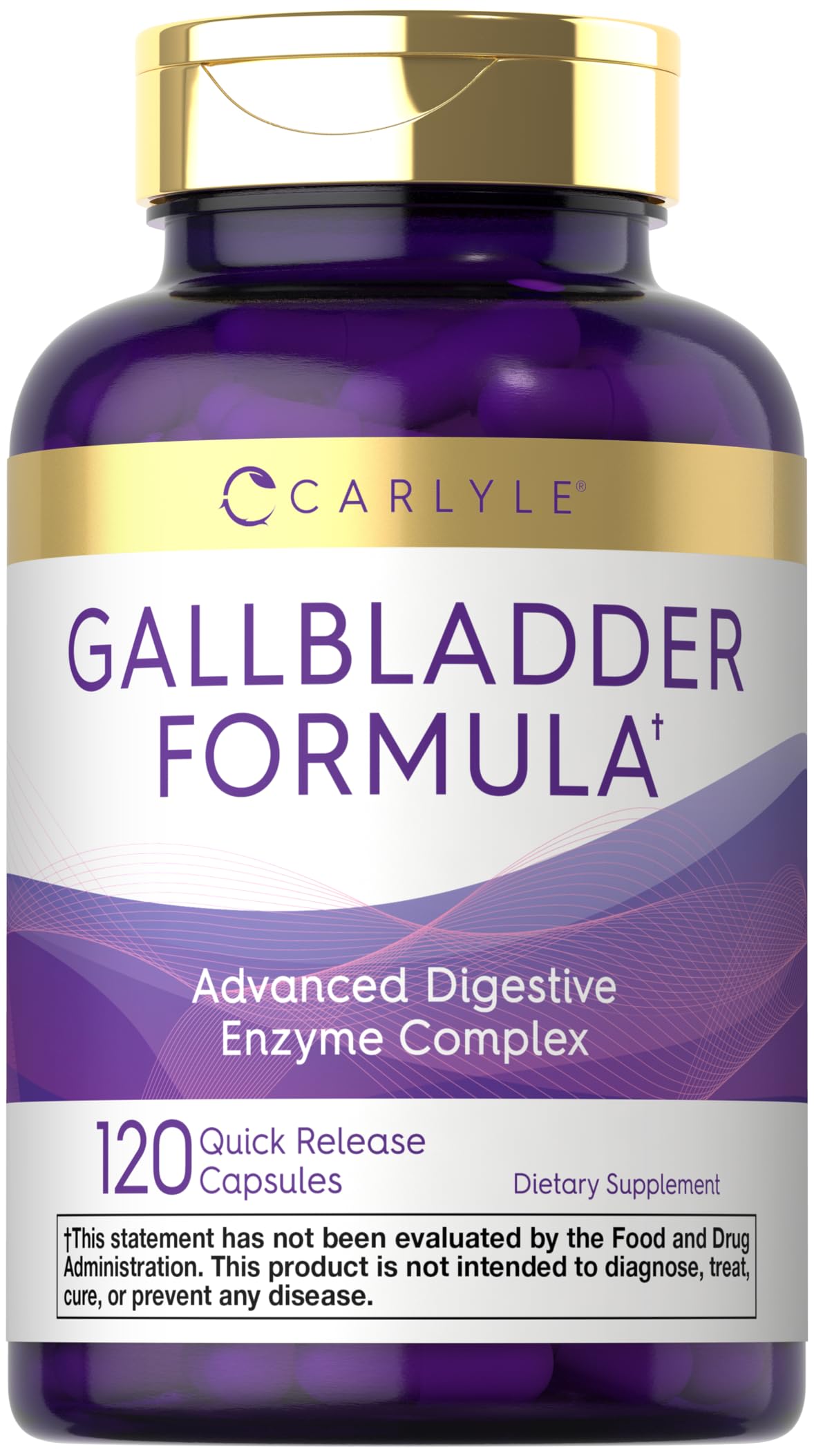 Carlyle Gallbladder Supplement | 120 Quick Release Capsules | Complete Digestive Enzyme Complex | Non-GMO & Gluten Free Formula